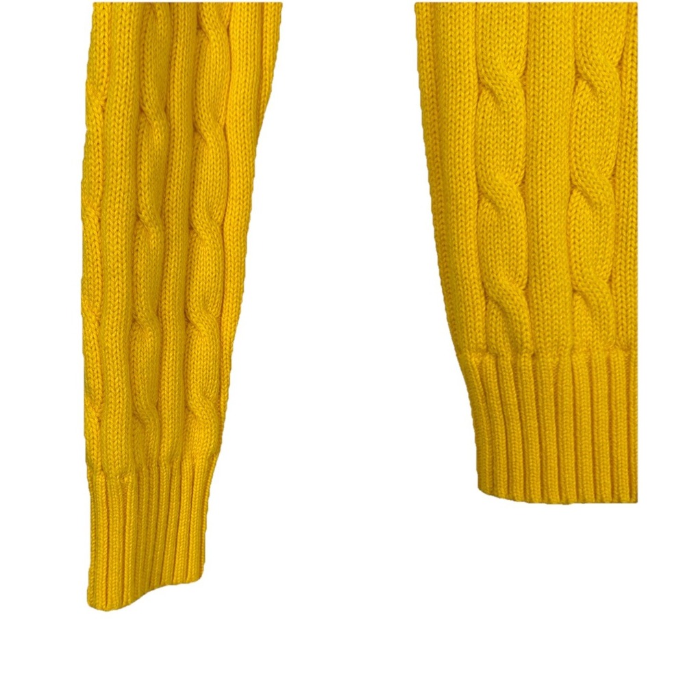 Polo by Ralph Lauren Yellow Cable Knit Crewneck Sweater - Picture 6 of 11